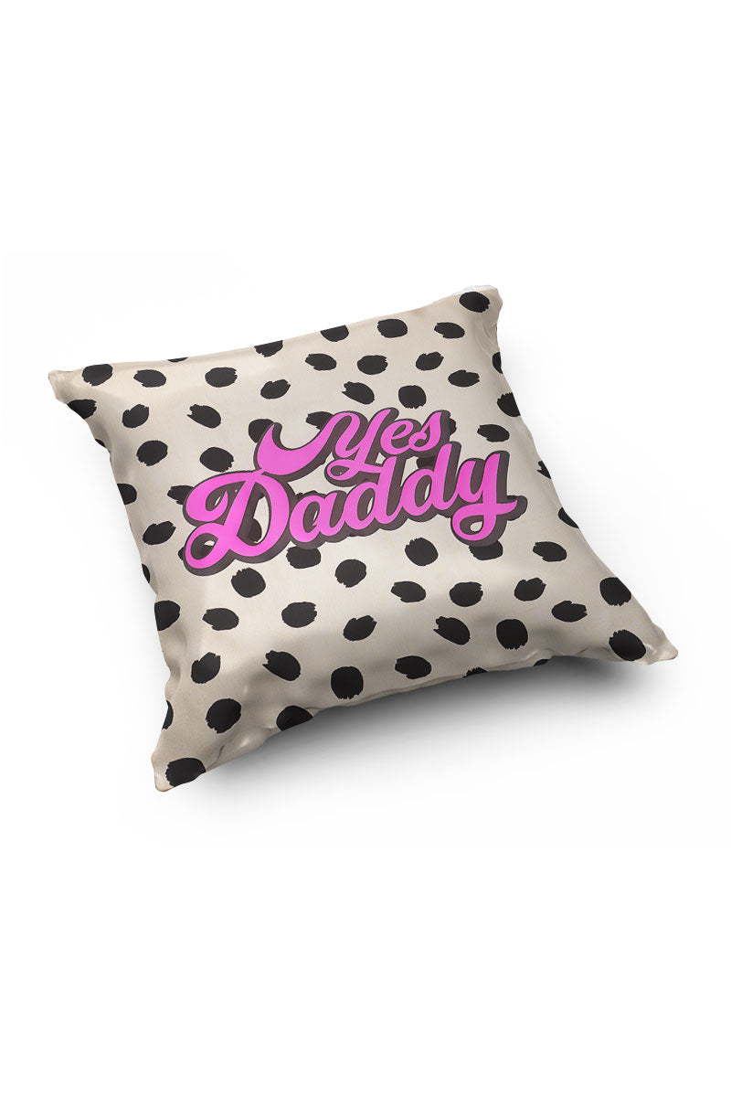 Yes Daddy Throw Pillow-Cream